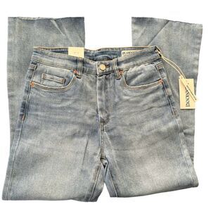 BlankNYC Women's The Varick Jeans Kick Flare Raw Hem SZ 27 Light Wash 26' Inseam